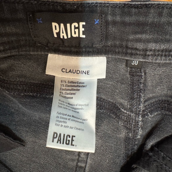 PAIGE Claudine Raw Hem Flare in Slater size 30 Washed Black bootcut/ flare jeans - Picture 4 of 6